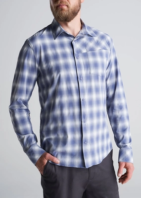 Tall Men's Ultra Lightweight Snap-Front Shirt in Open Sky Unlined Design