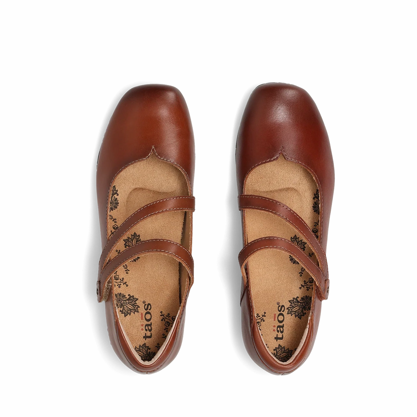 Ease Style Urban Move Taos Footwear Women's Mary Jane Banter Leather Flat - Cognac