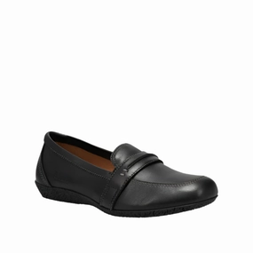 Calm Tone Taos Women's Gabby Slip On Leather Loafer - Black