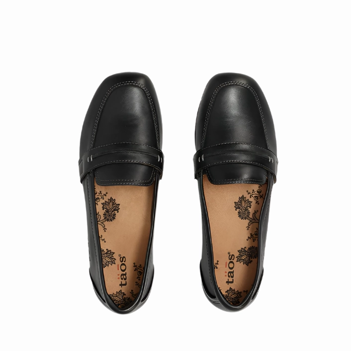 Taos Women's Gabby Slip On Leather Loafer - Black Dynamic Motion