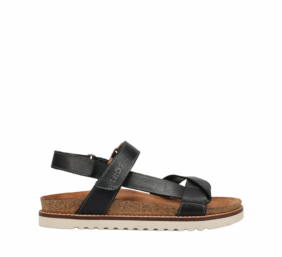 Taos Women's Sideways Sandal - Black Ergonomic Contour Shape Bead Edge