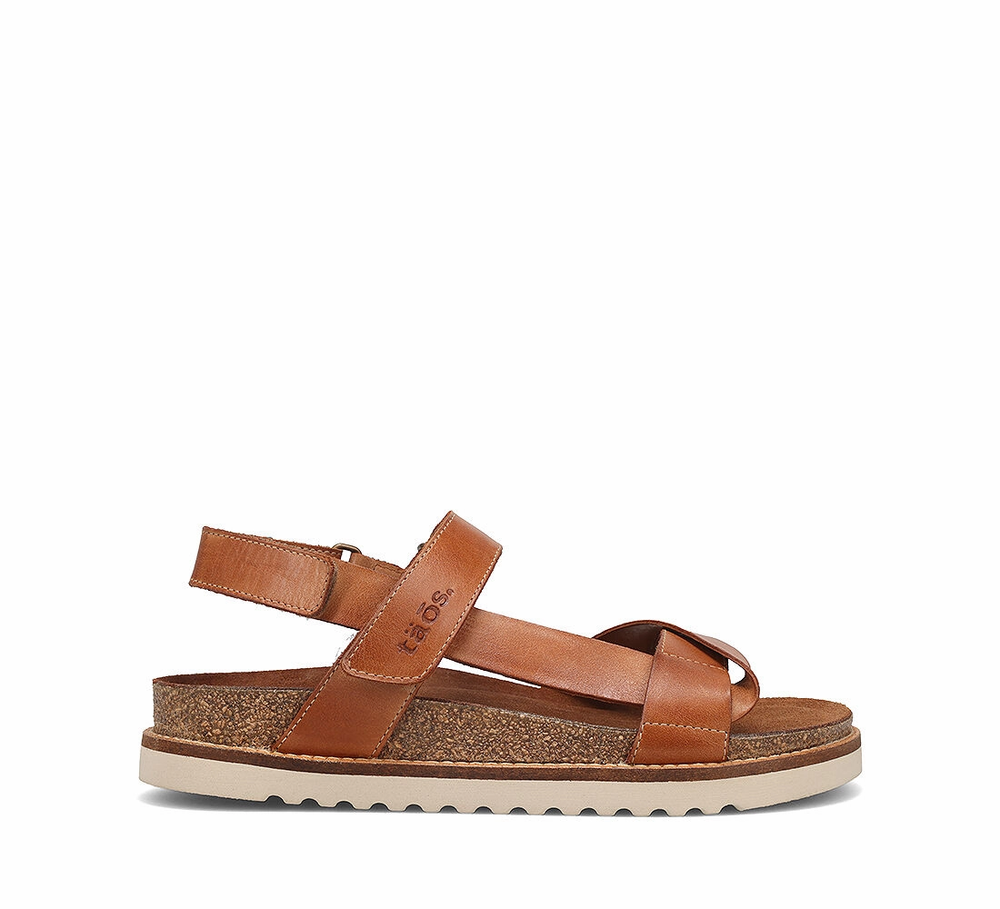 Purple Soft Taos Women's Sideways Sandal - Caramel