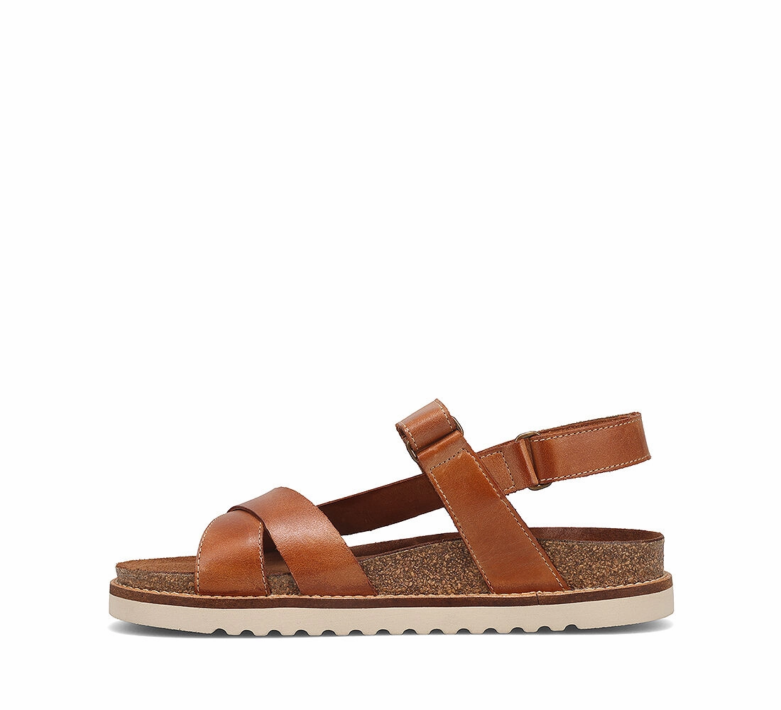 Taos Women's Sideways Sandal - Caramel Travel-ready Footwear Anti Fatigue Technology