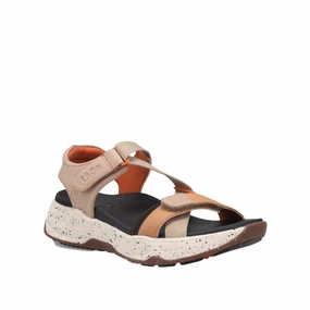 Taos Women's Super Z Walking Sandal - Tan Multi Travel Light Gel Insert