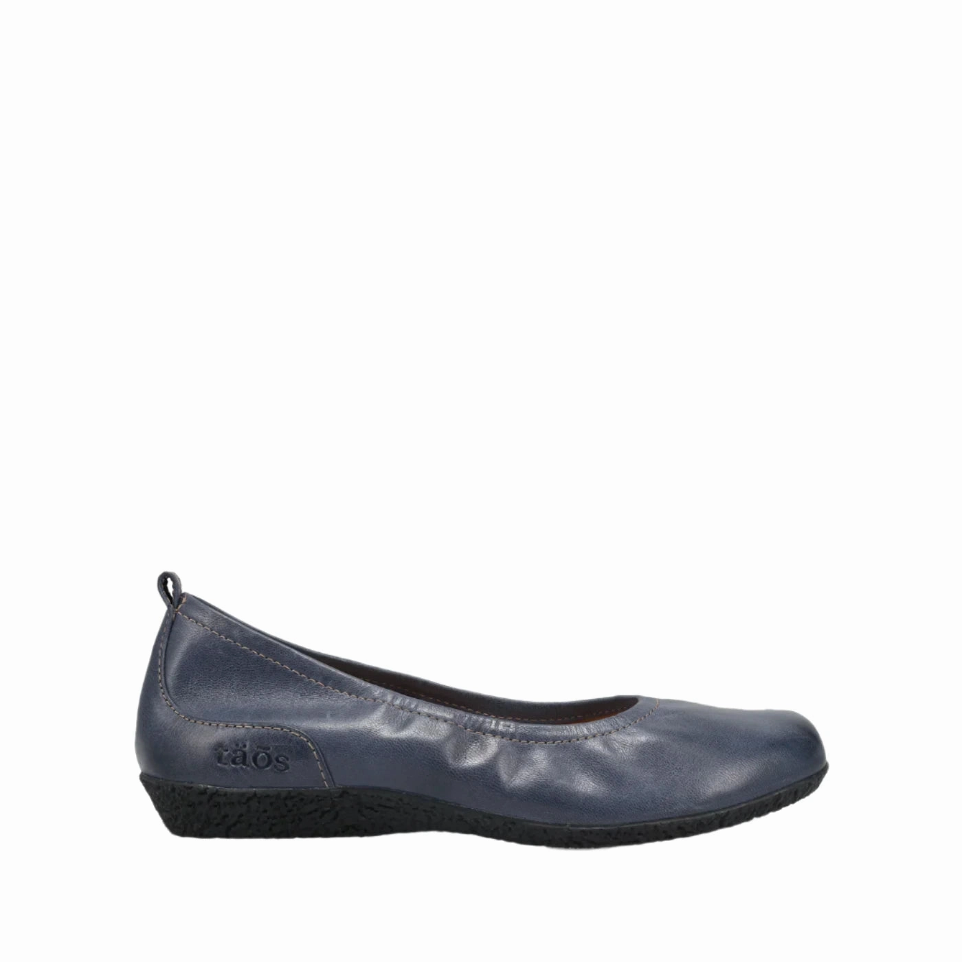 Supportive Heel Cup Casual Performance Taos Women's Supportive Chit Chat Slip-On Flat - Petrol Blue Leather
