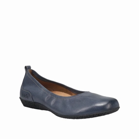 Taos Women's Supportive Chit Chat Slip-On Flat - Petrol Blue Leather Multi Density Cushioning Flat Heel