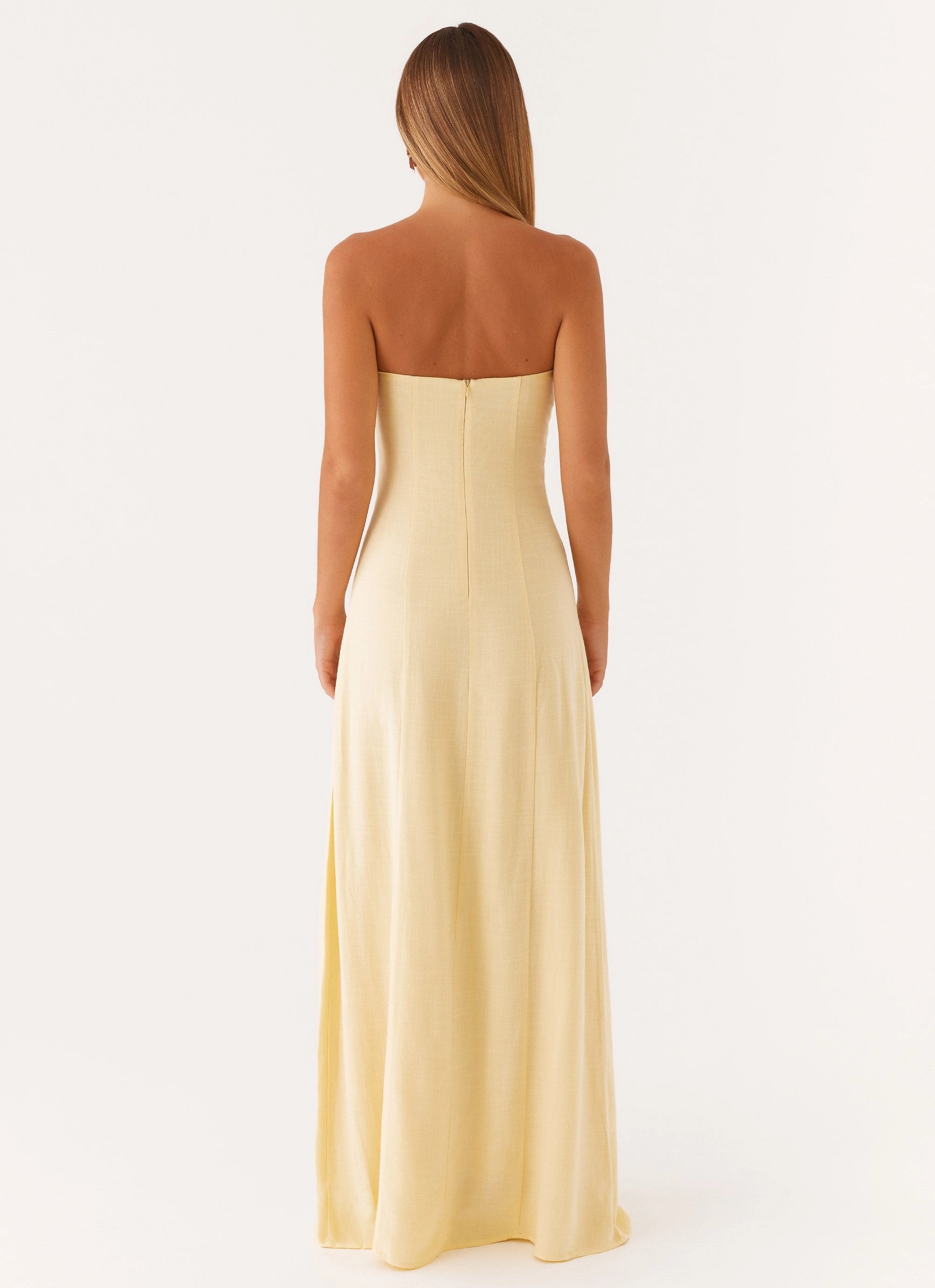 Tayla Linen Maxi Dress - Yellow Comfortable Silhouette