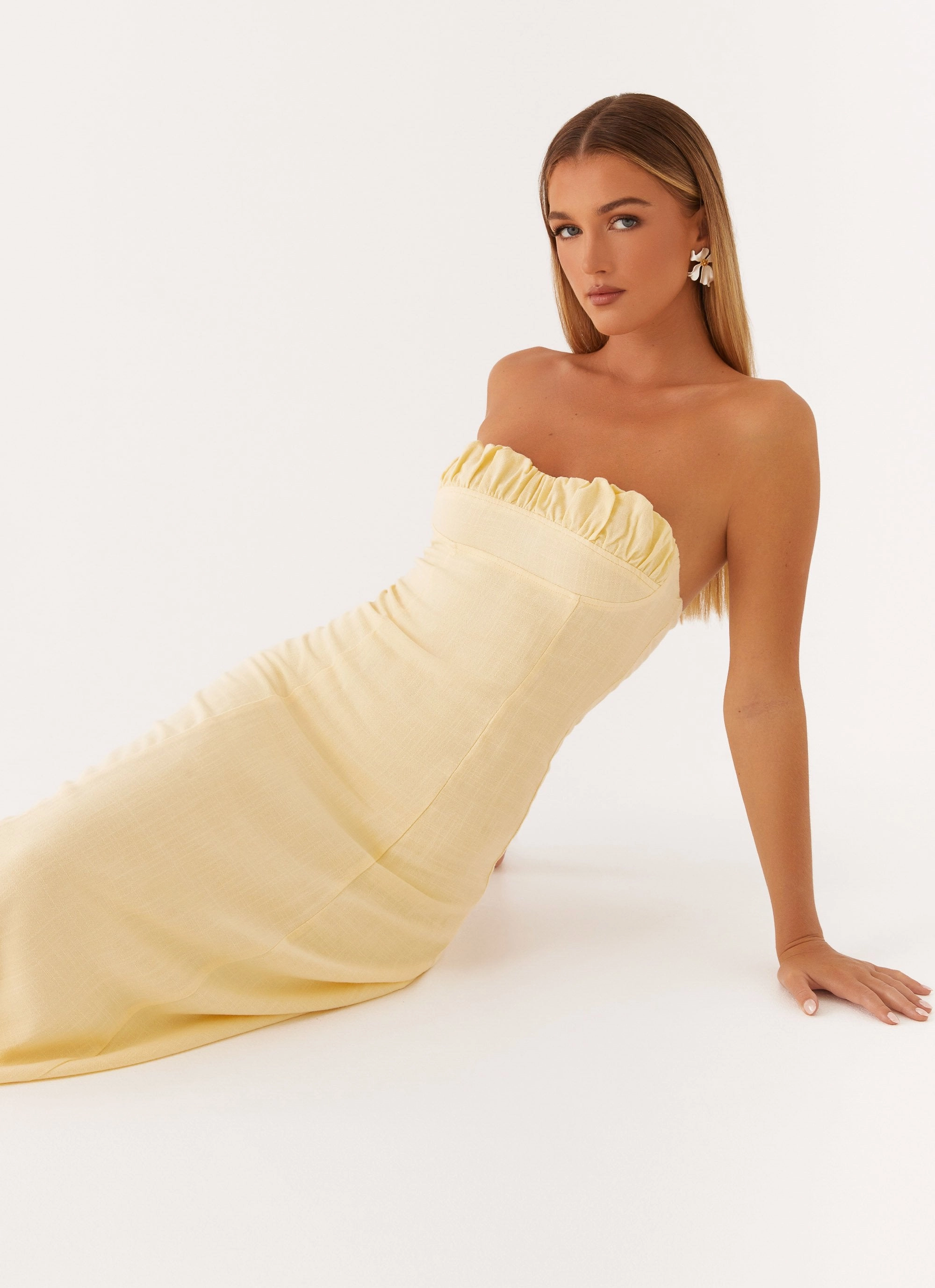 Modern Fit Tayla Linen Maxi Dress - Yellow