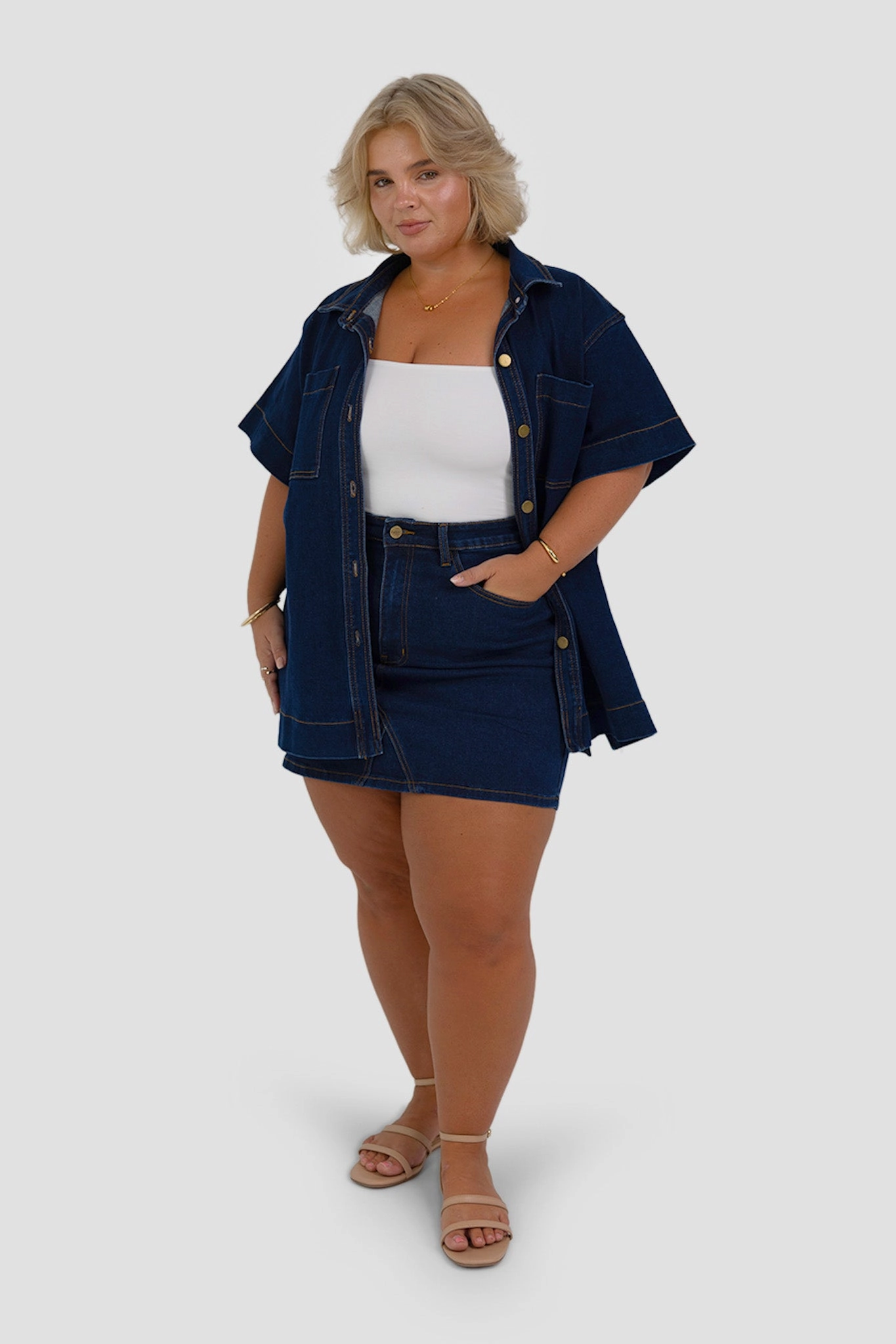 TAYO DENIM SKIRT MIDNIGHT BLUE Simple looks