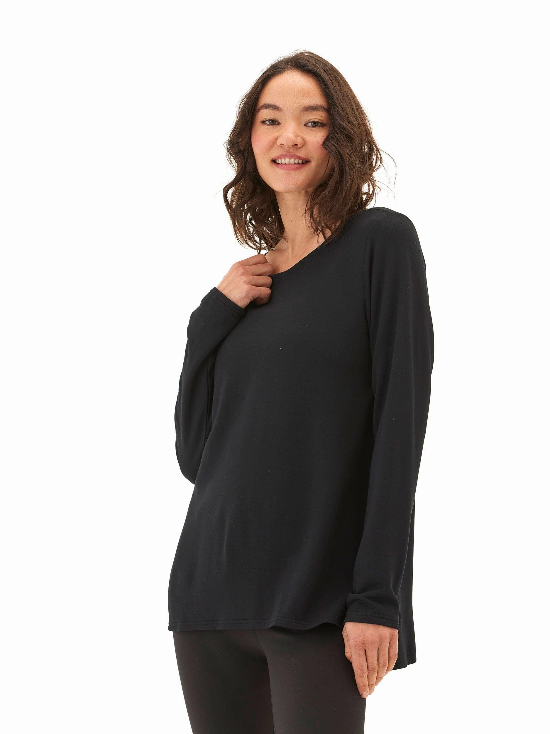 Teagan Feather Fleece Step-Hem Tunic Smooth Finish