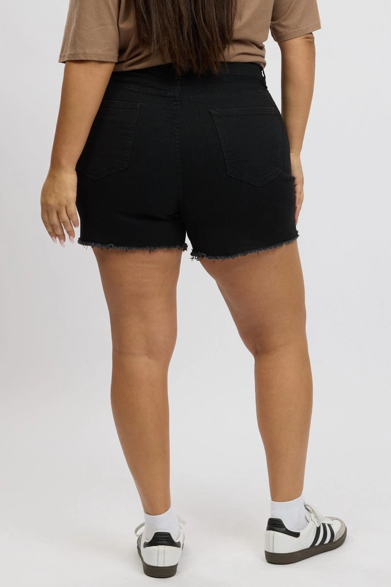 Black Skinny Shorts High Rise Outdoor Relax sophisticated appearance