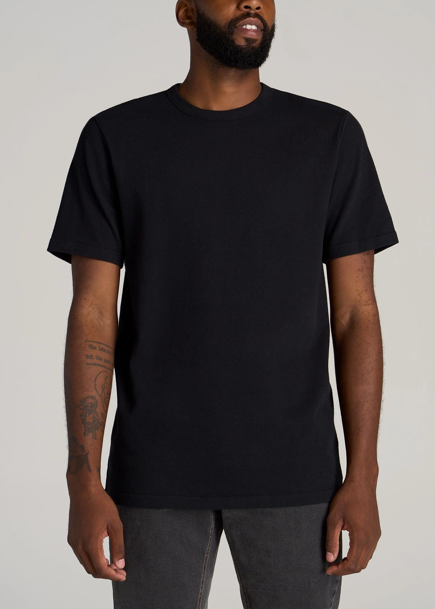 LJ&S Heavyweight RELAXED-FIT Tall Tee in Vintage Black LightReflectiveTrim OdorResistantTechnology