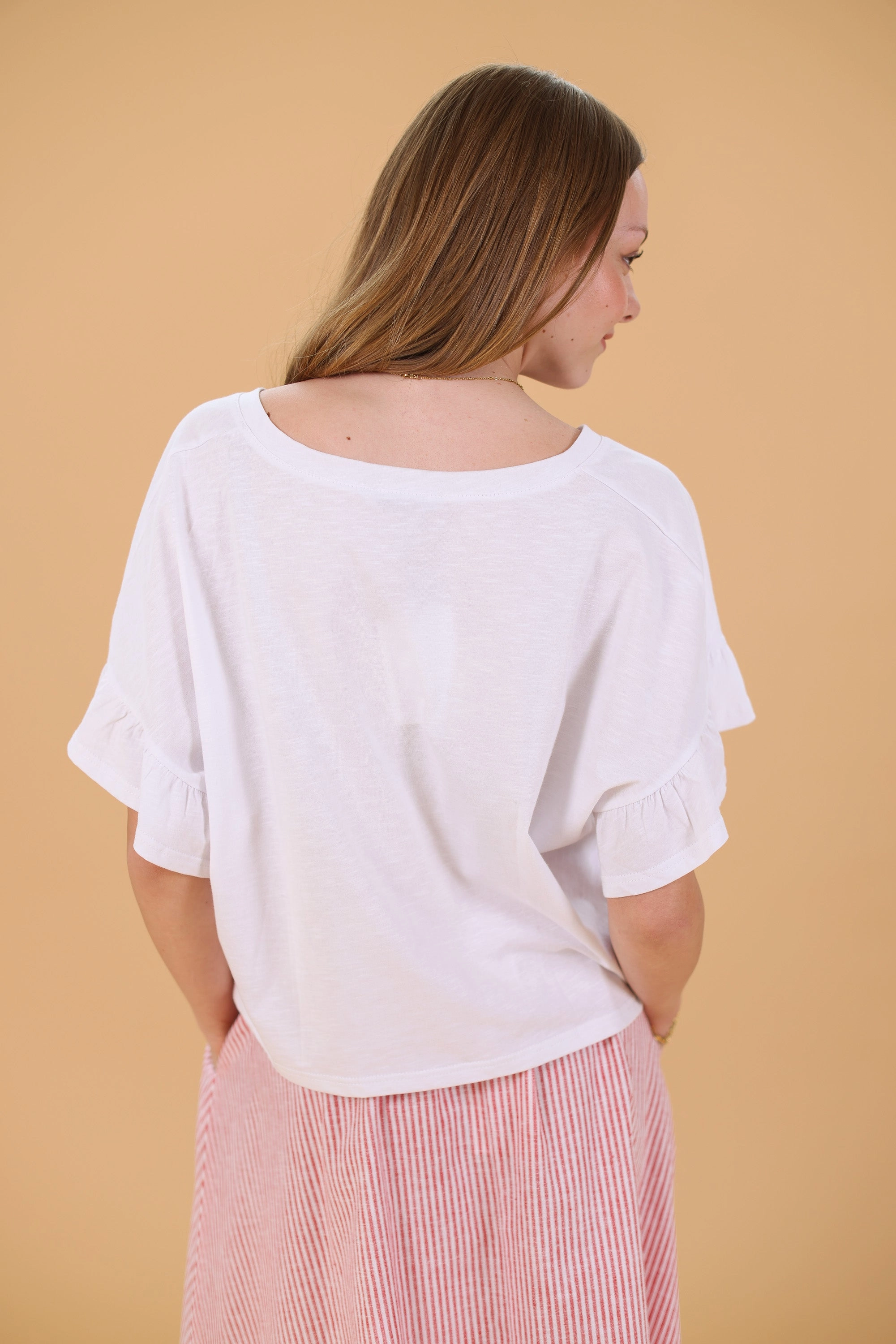 Top Rosienne White VNeckline HighDensityFoam
