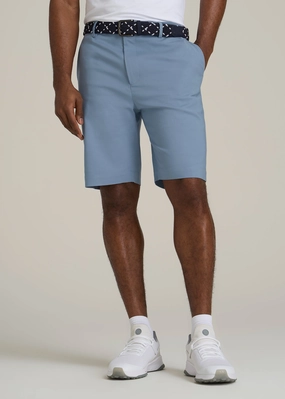 Tech Chino Shorts for Tall Men in Chambray Summer Fun Linen blend