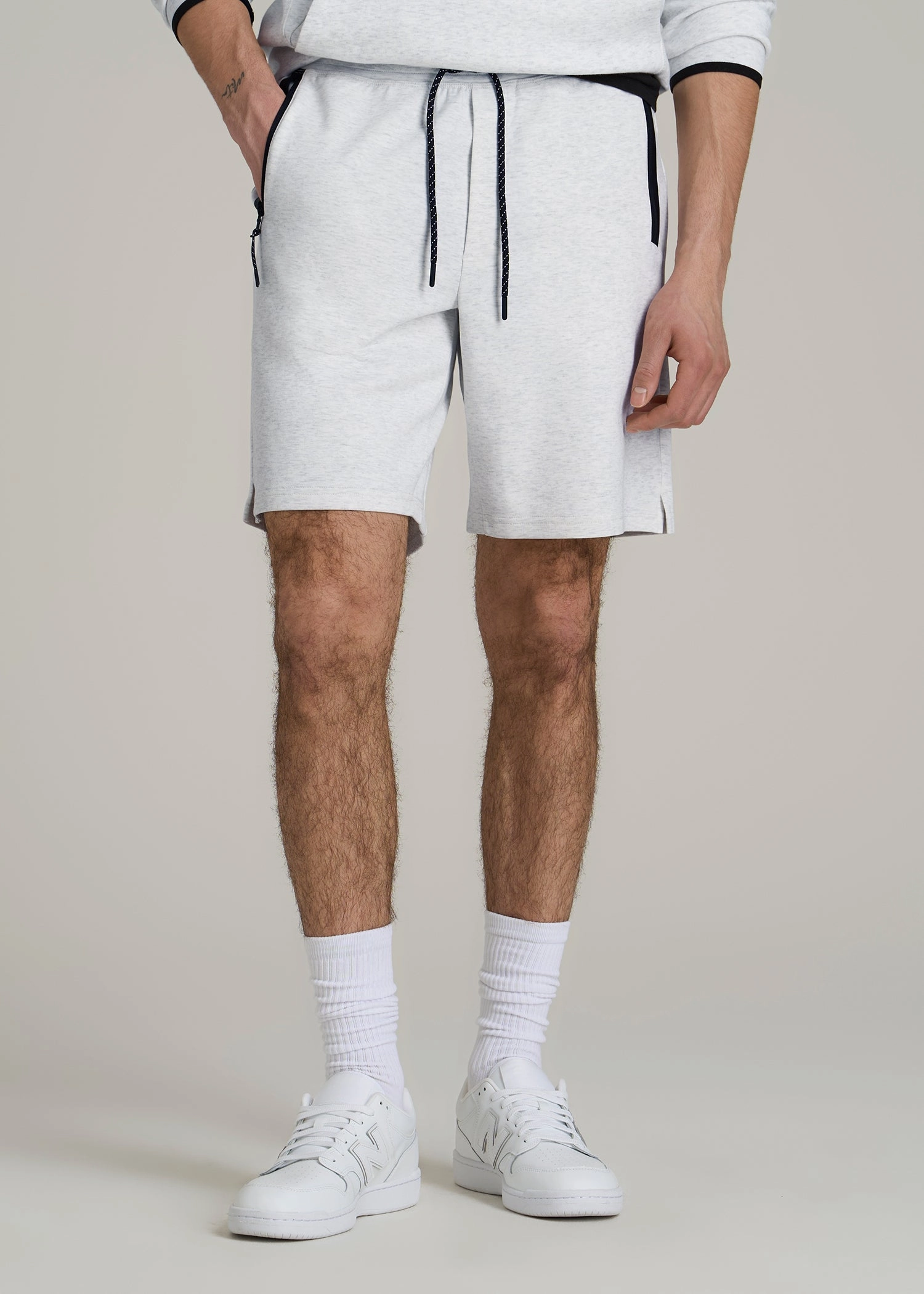 Motion Flex Fit Tech Motion Fleece Shorts for Tall Men in Heather Frost