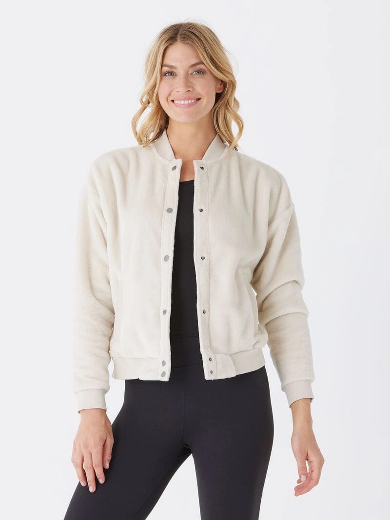 NonIrritatingLining Windproof Inner Layer Lynette Sherpa Bomber Jacket