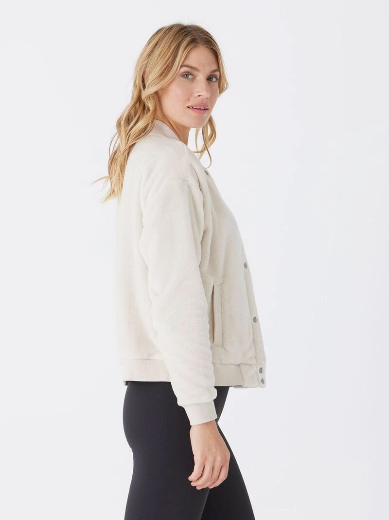 Lynette Sherpa Bomber Jacket MoistureWickingLining Compression Resistant Insulation