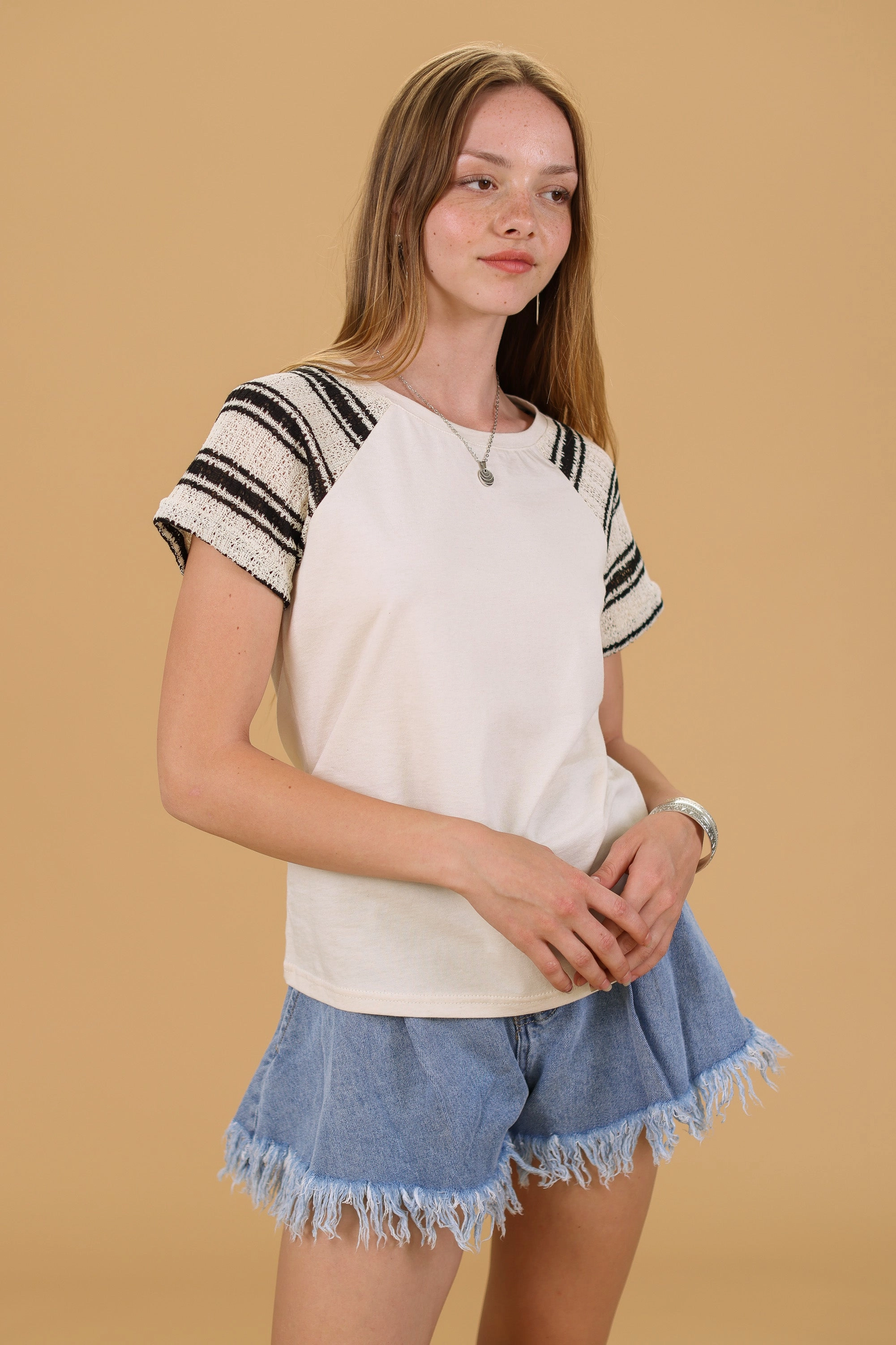 Textured Weave FlexibleKnit Top Alex Knit Stripes