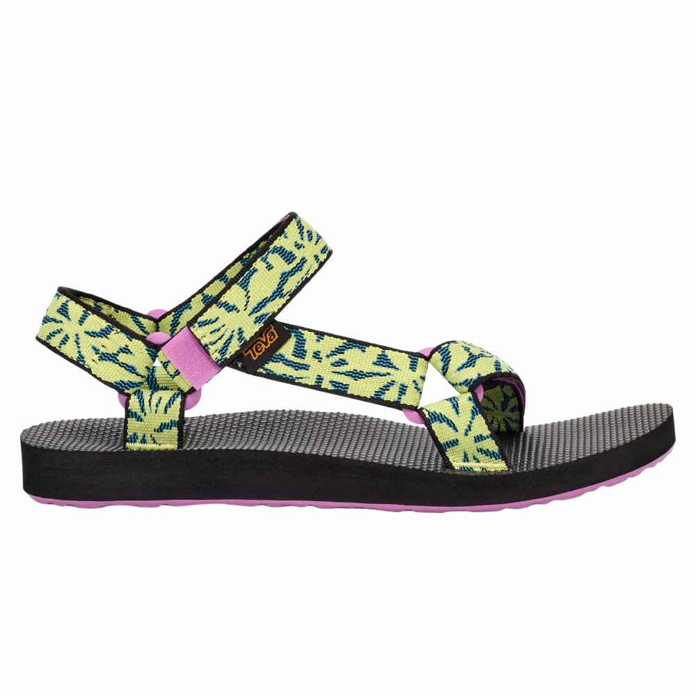 Teva Women's Universal Sandal - Beach Floral Wild Lime Arch Support Footbed Breathable Upper Design