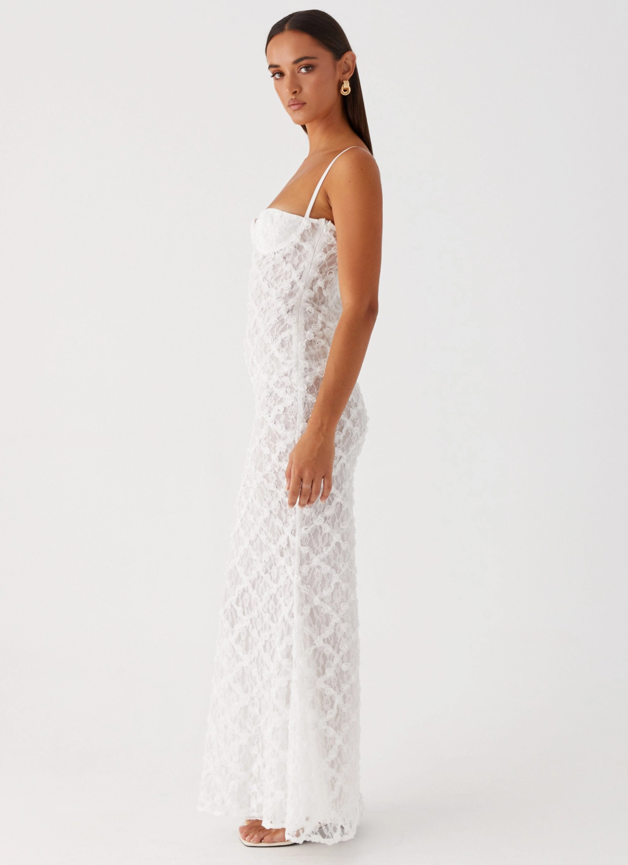 That Girl Maxi Dress - White Comfortable Fashion Side Ruching