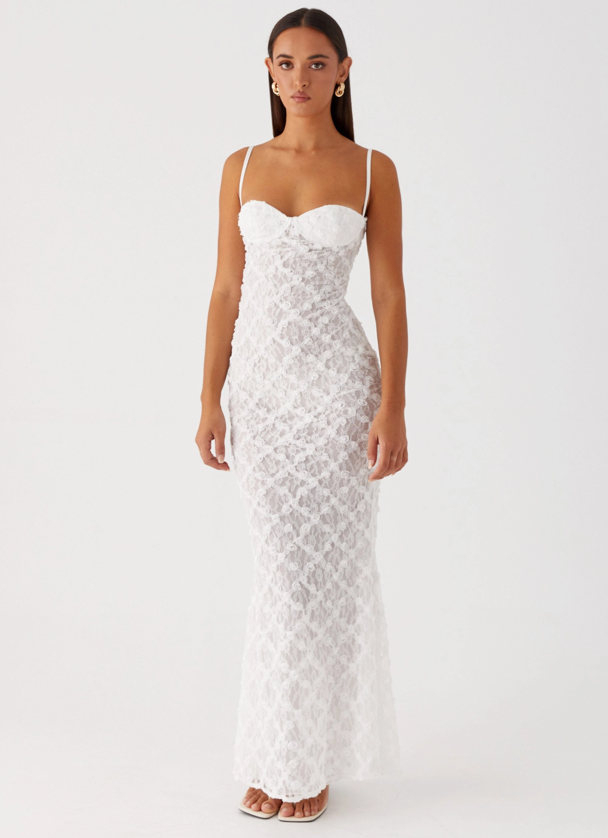 Crinkle Effect Natural Style That Girl Maxi Dress - White