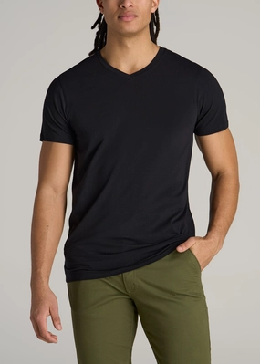 Classic Hoodie The Essential MODERN-FIT V-Neck Tee for Tall Men in Black