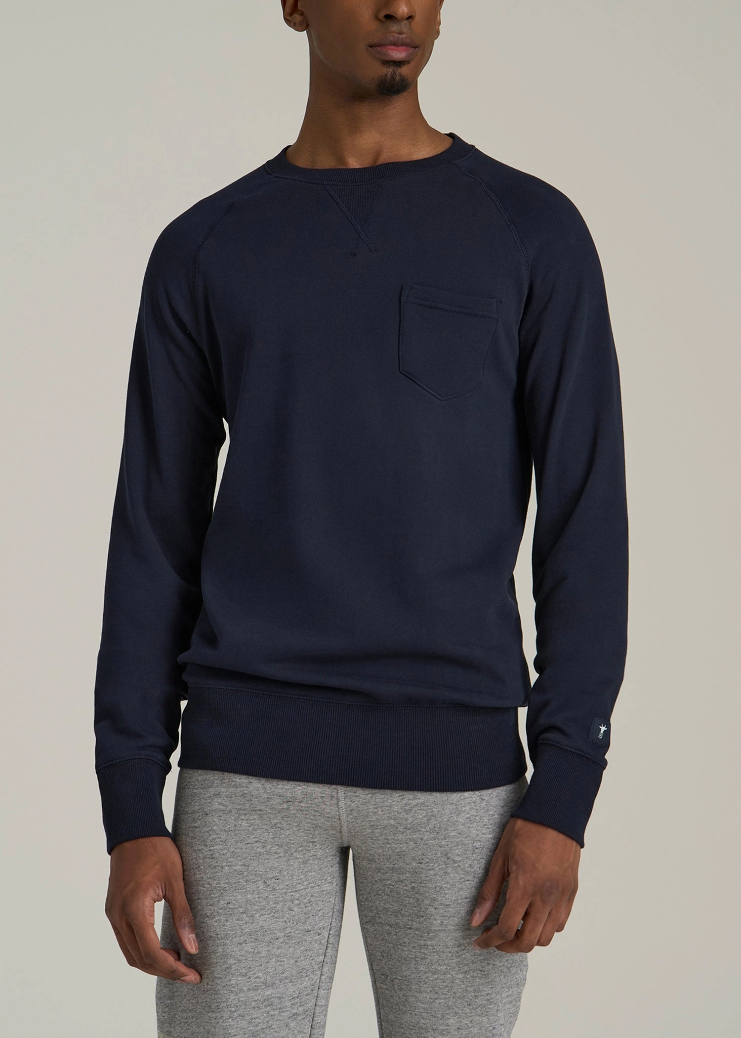 Chill Apparel Comfort Design Wearever 2.0 French Terry Crewneck Sweatshirt for Tall Men in Evening Blue