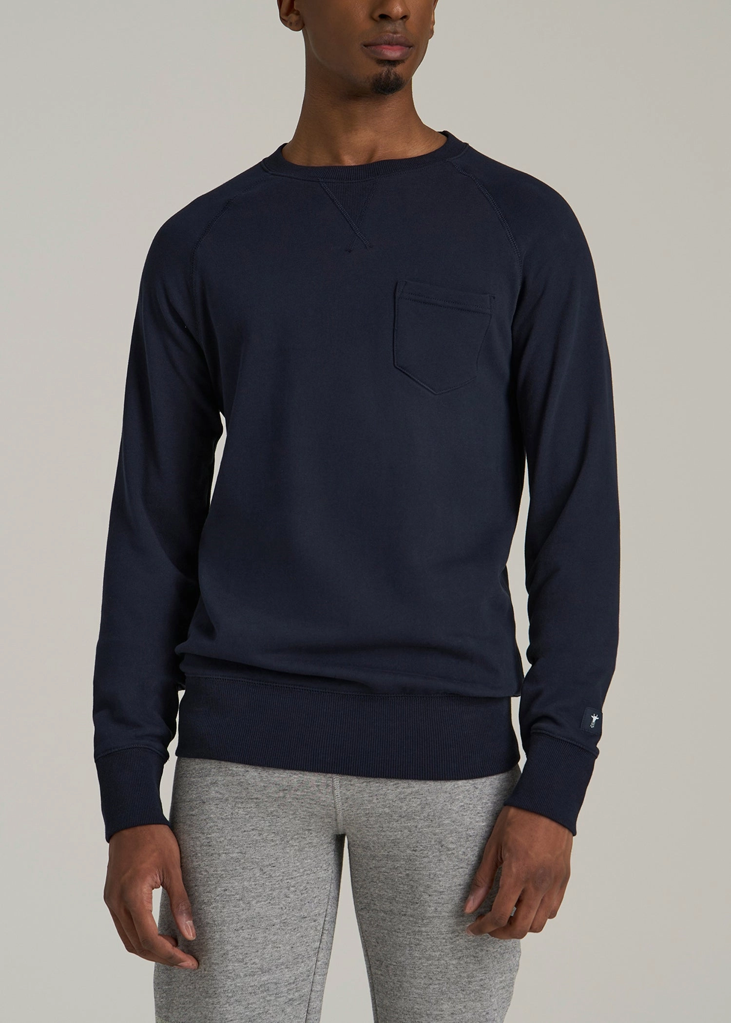 Wearever 2.0 French Terry Crewneck Sweatshirt for Tall Men in Evening Blue comfortable top