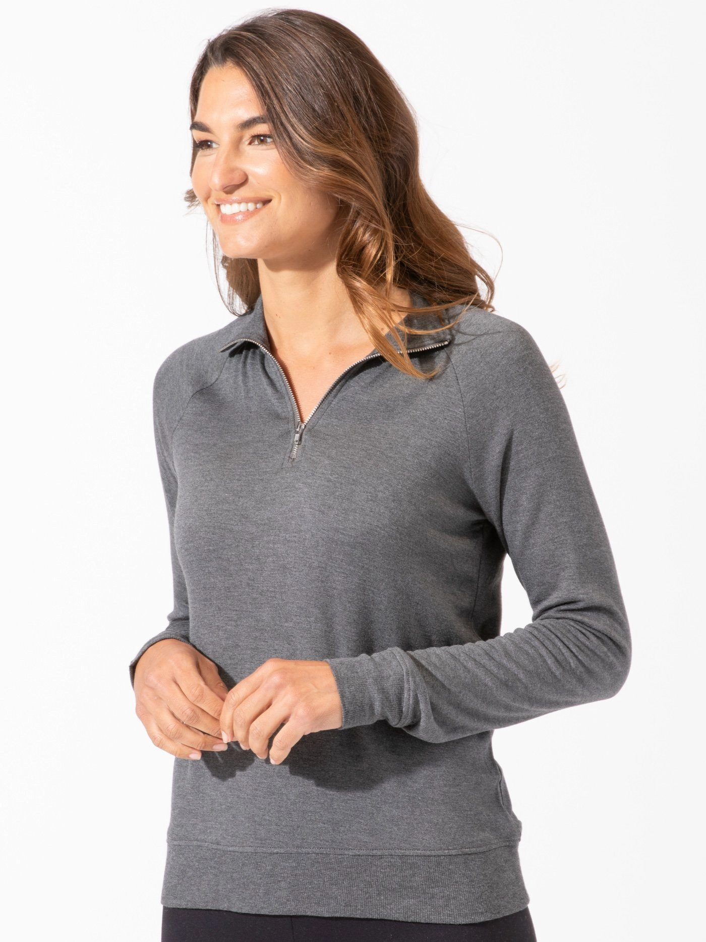 Elasticized Edging Eco Certified Textile Ruka Feather Fleece 1/4 Zip Pullover