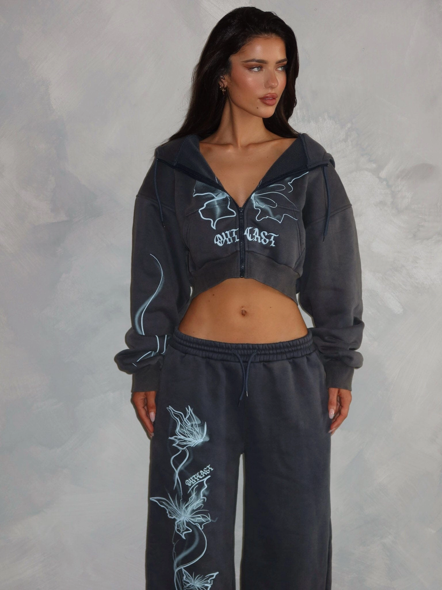 Urban Edge NYA CROPPED HOODIE VINTAGE NAVY