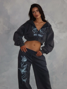 Cuffs Adjust MoistureWickingLining NYA CROPPED HOODIE VINTAGE NAVY