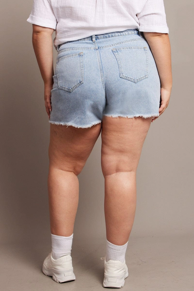 Denim Relaxed Shorts High Rise Lightweight Construction Summer Fun