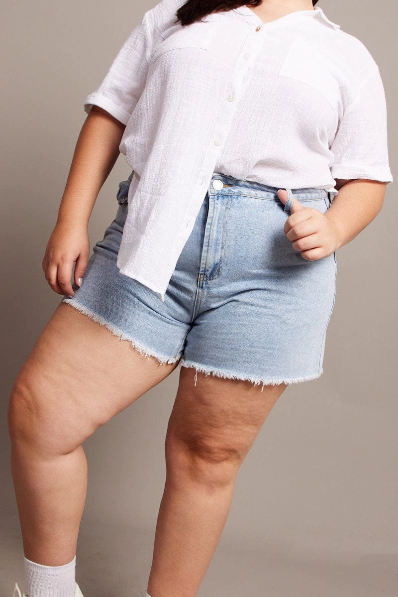 Anti - odor Tailored Fit Denim Relaxed Shorts High Rise