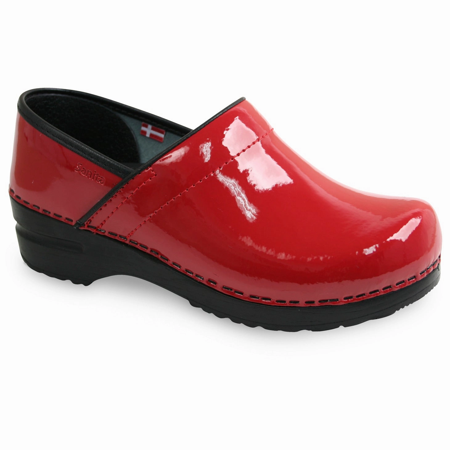 Comfort Cushioning Professional Women's Clog - Patent Red