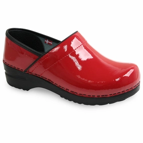 Comfort Cushioning Professional Women's Clog - Patent Red
