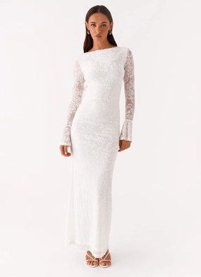 Drawstring-Closure Thriving Maxi Dress - White