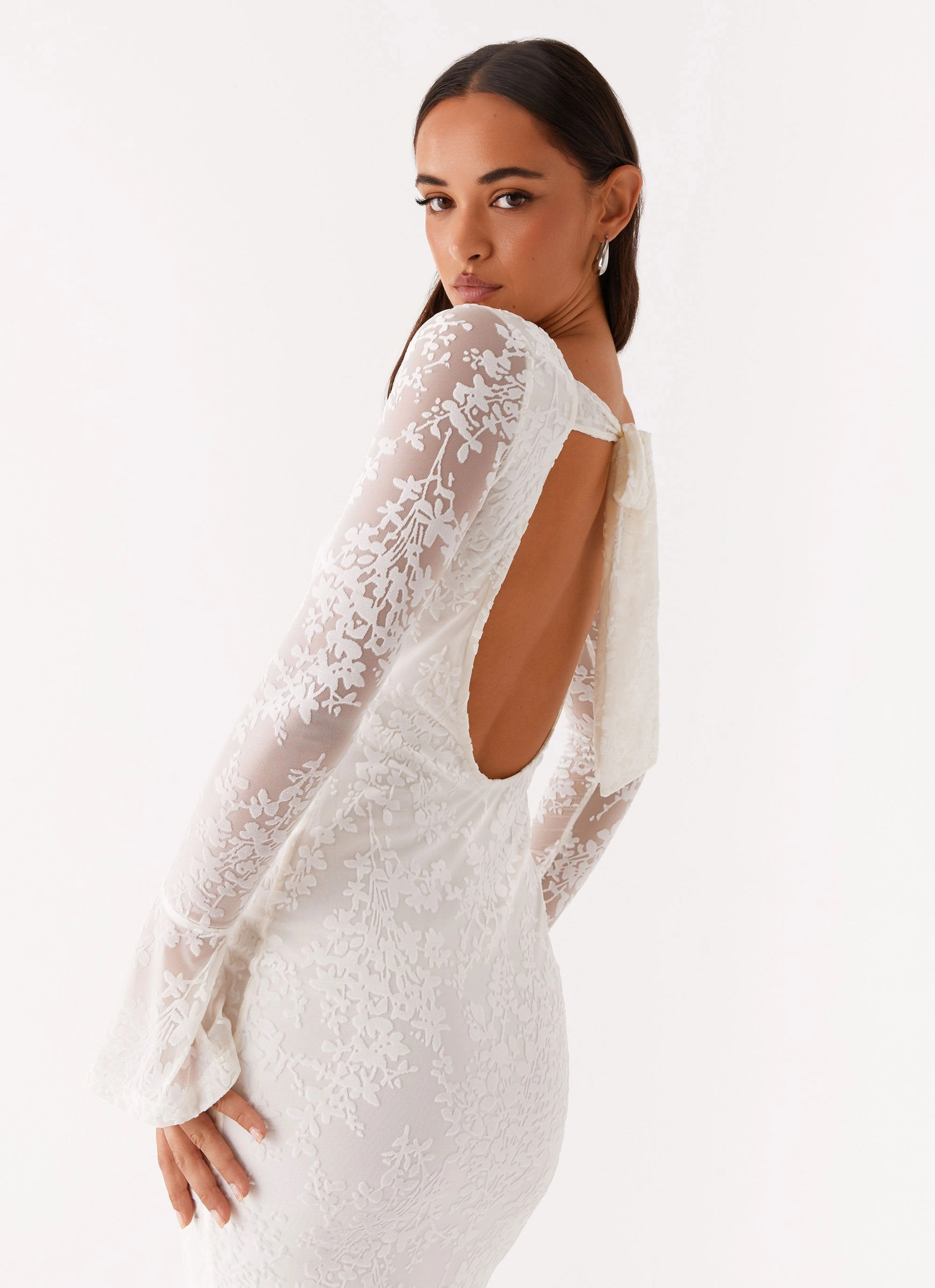 Thriving Maxi Dress - White Dark Tones Subtle Elegance