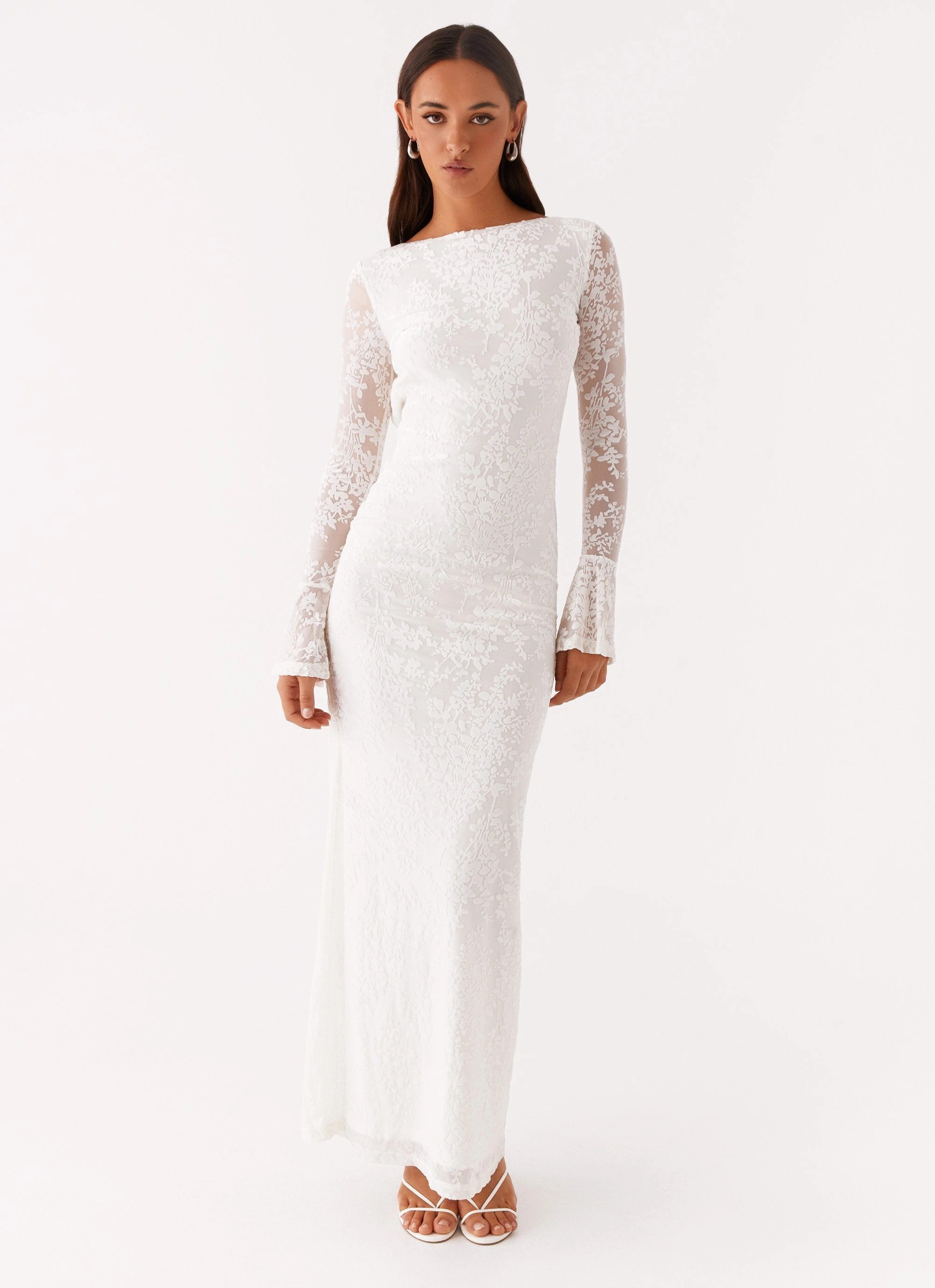 Drawstring-Closure Thriving Maxi Dress - White