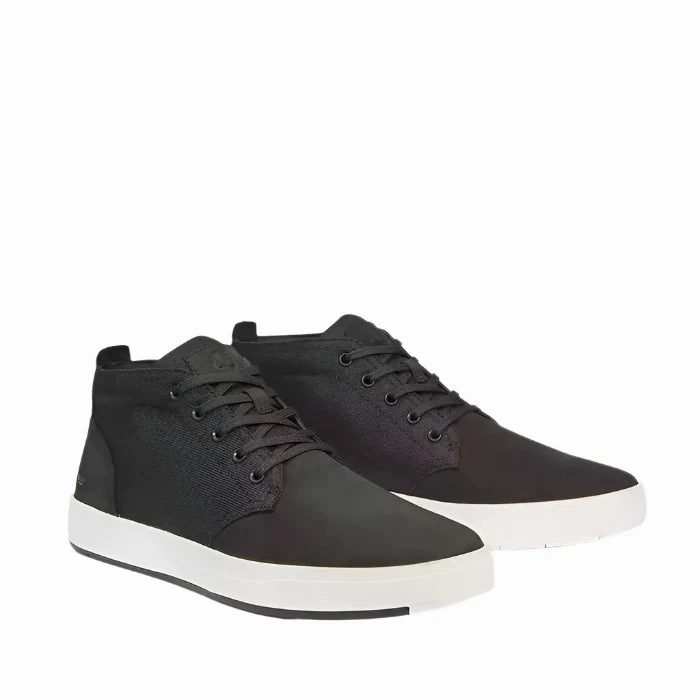 Timberland Men's Davis Sqare Chukka Mid Lace Sneaker - Black Rough Ready