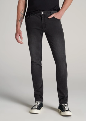 Travis SKINNY Jeans for Tall Men in Dark Smoke City Walk Smart Casual Abrasion Resistant Fabric