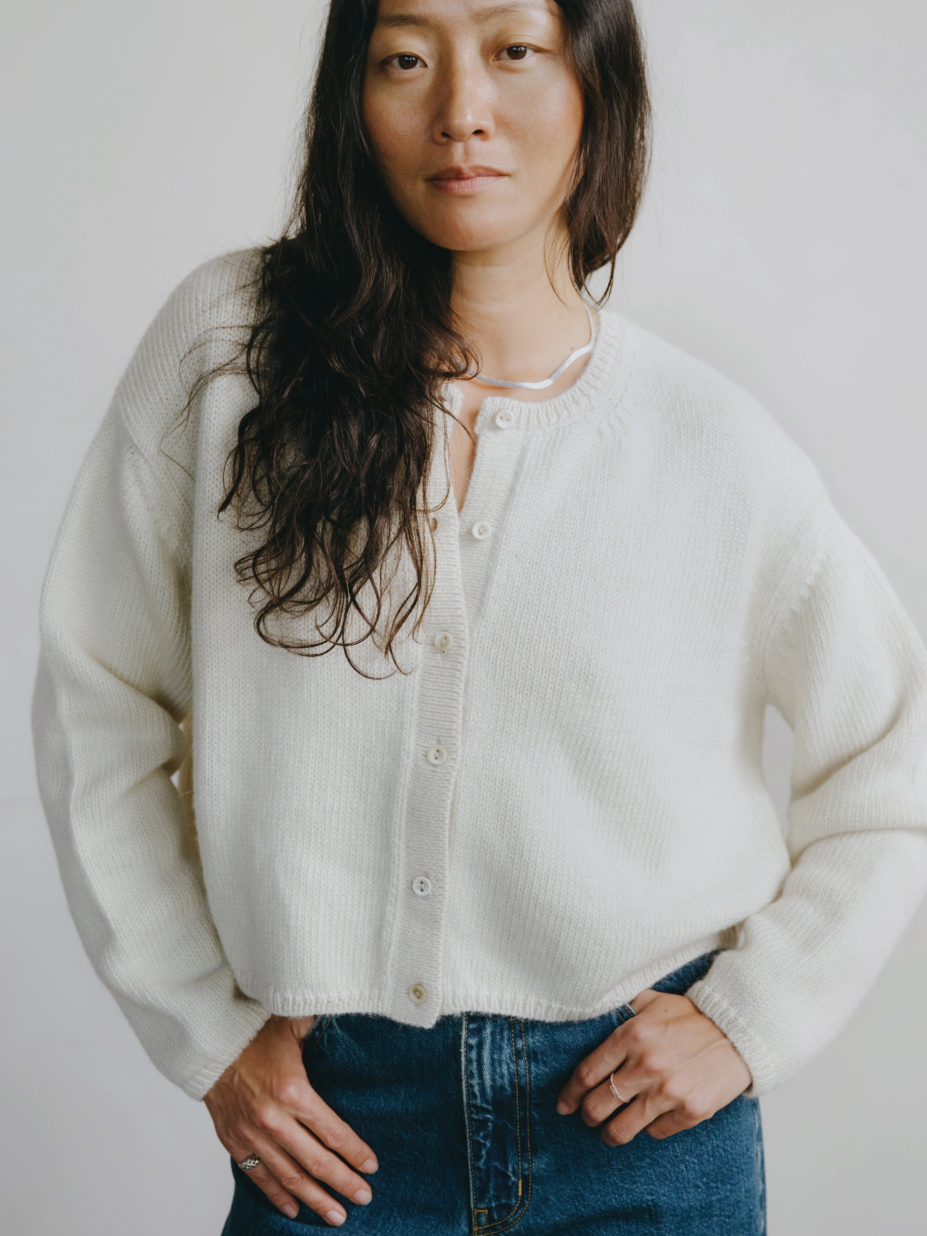 Everyday Cardigan, Baby Alpaca, Natural product budget friendly