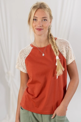 Top Alex Burnt Orange MoistureWicking