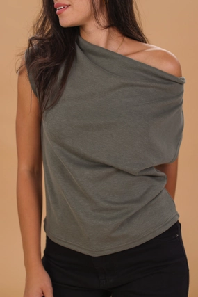 Top Halcyon Khaki Casual Tank