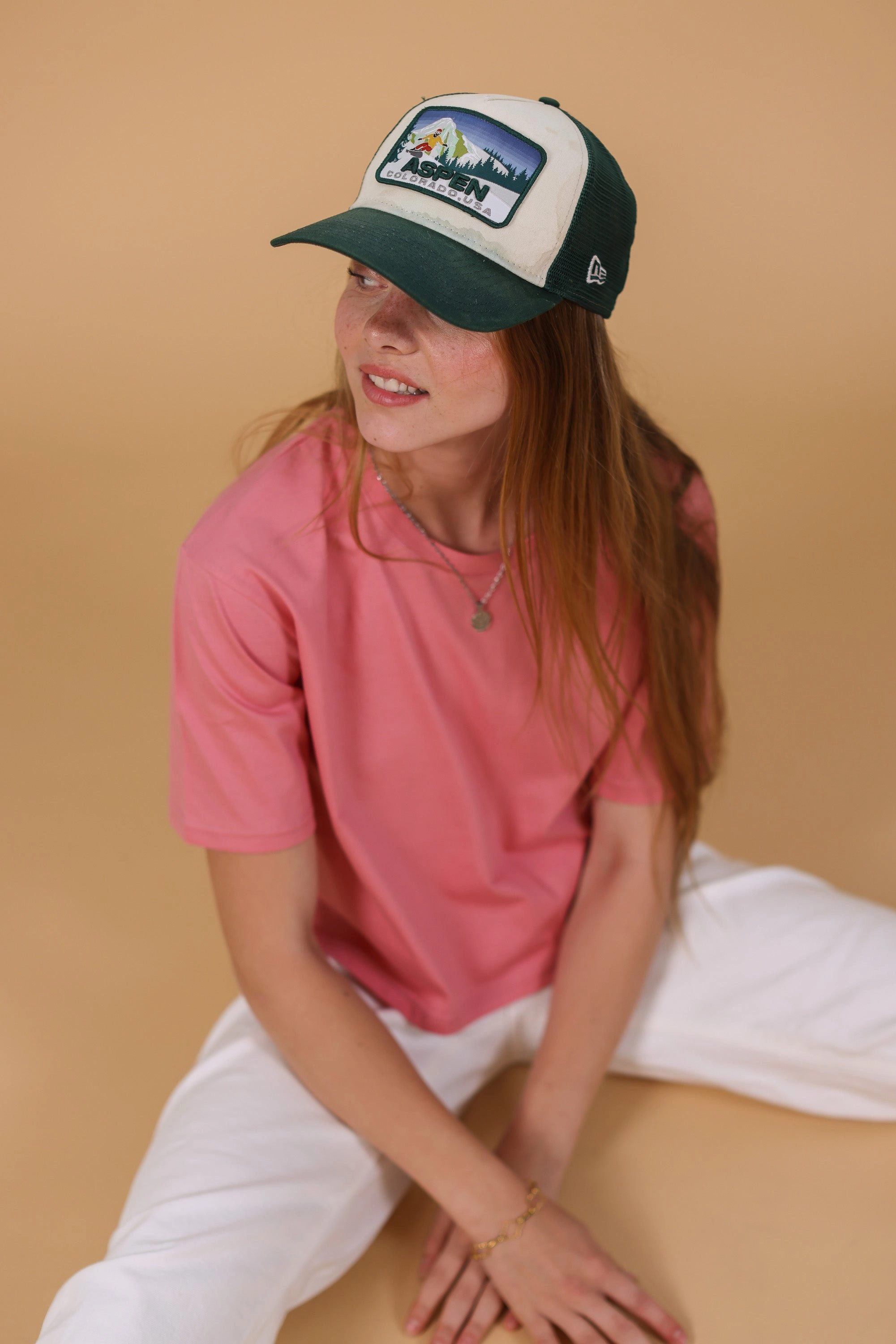 Top Kyra Blush Adjustable Hem Cuff Elastic Edge Binding