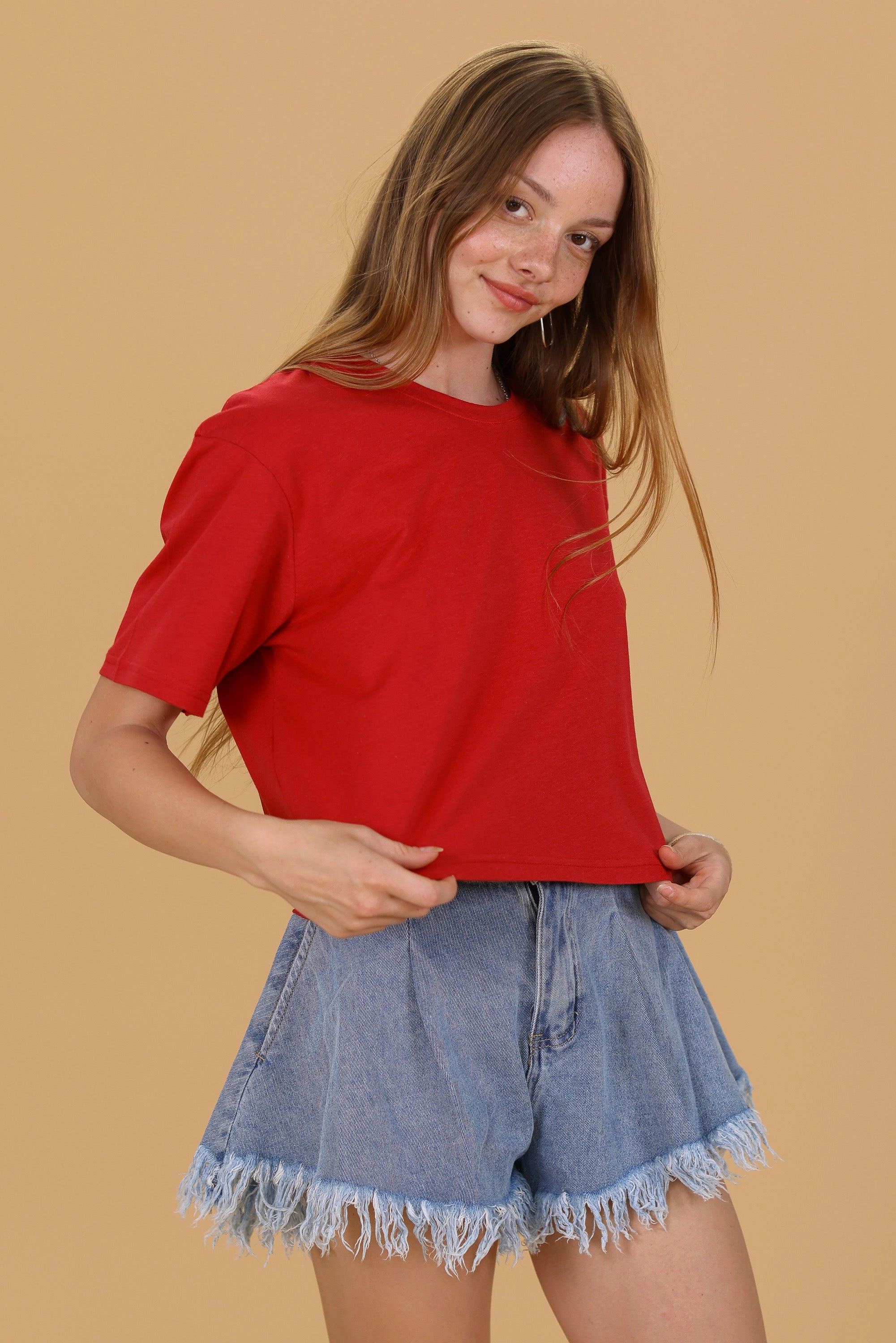 NonRestrictive Armholes Top Kyra Red
