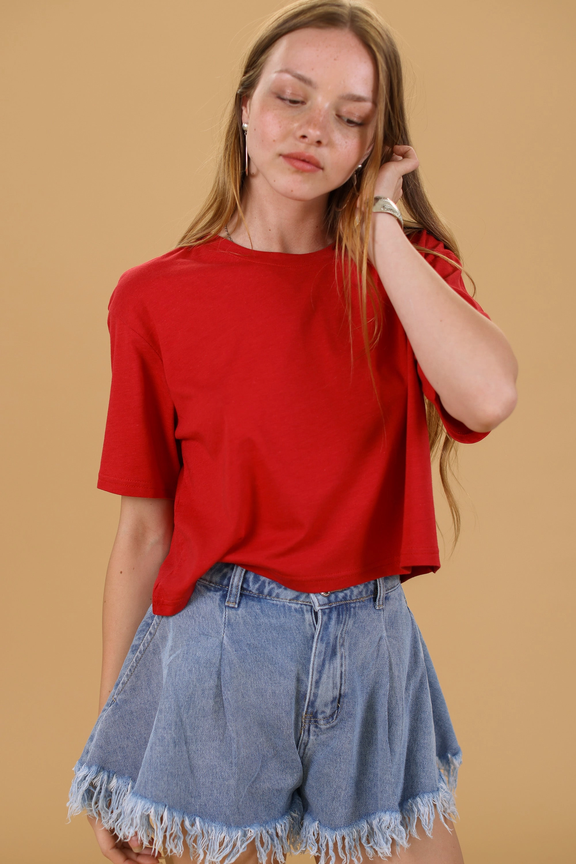 Top Kyra Red Wind Resistant Fabric Comfy Layer