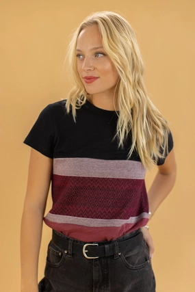 Top Mia Aztec Raspberry AntiMicrobialLining