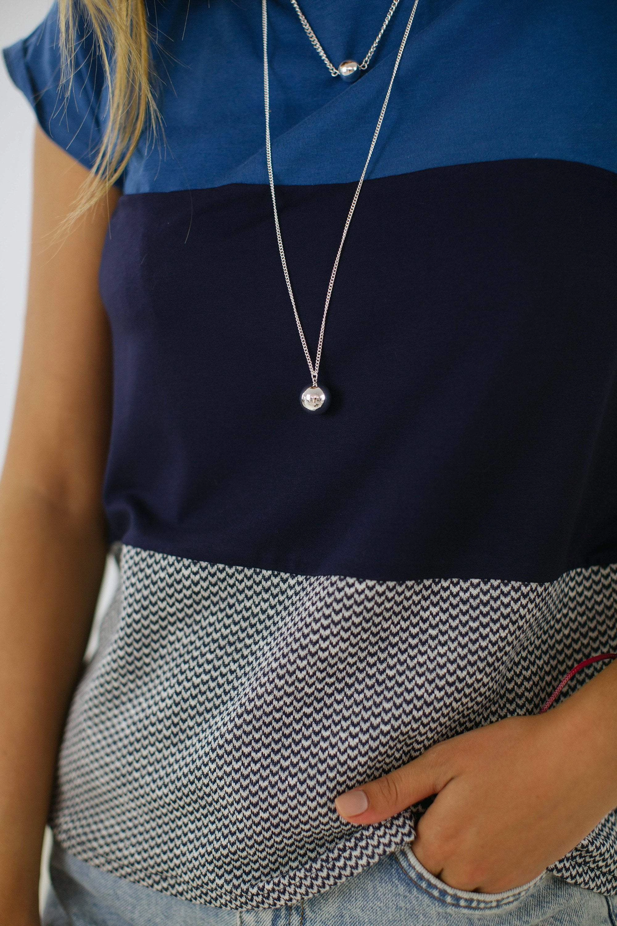 Top Mia Blue Stripes Stretch Blouse V-neck Blouse