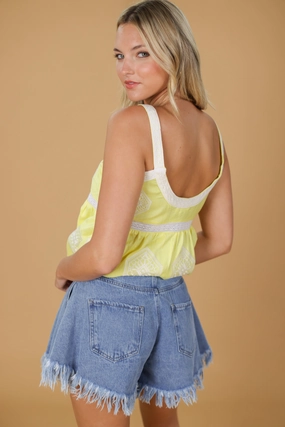 Top Monica Lemon AdjustableHemCuffs
