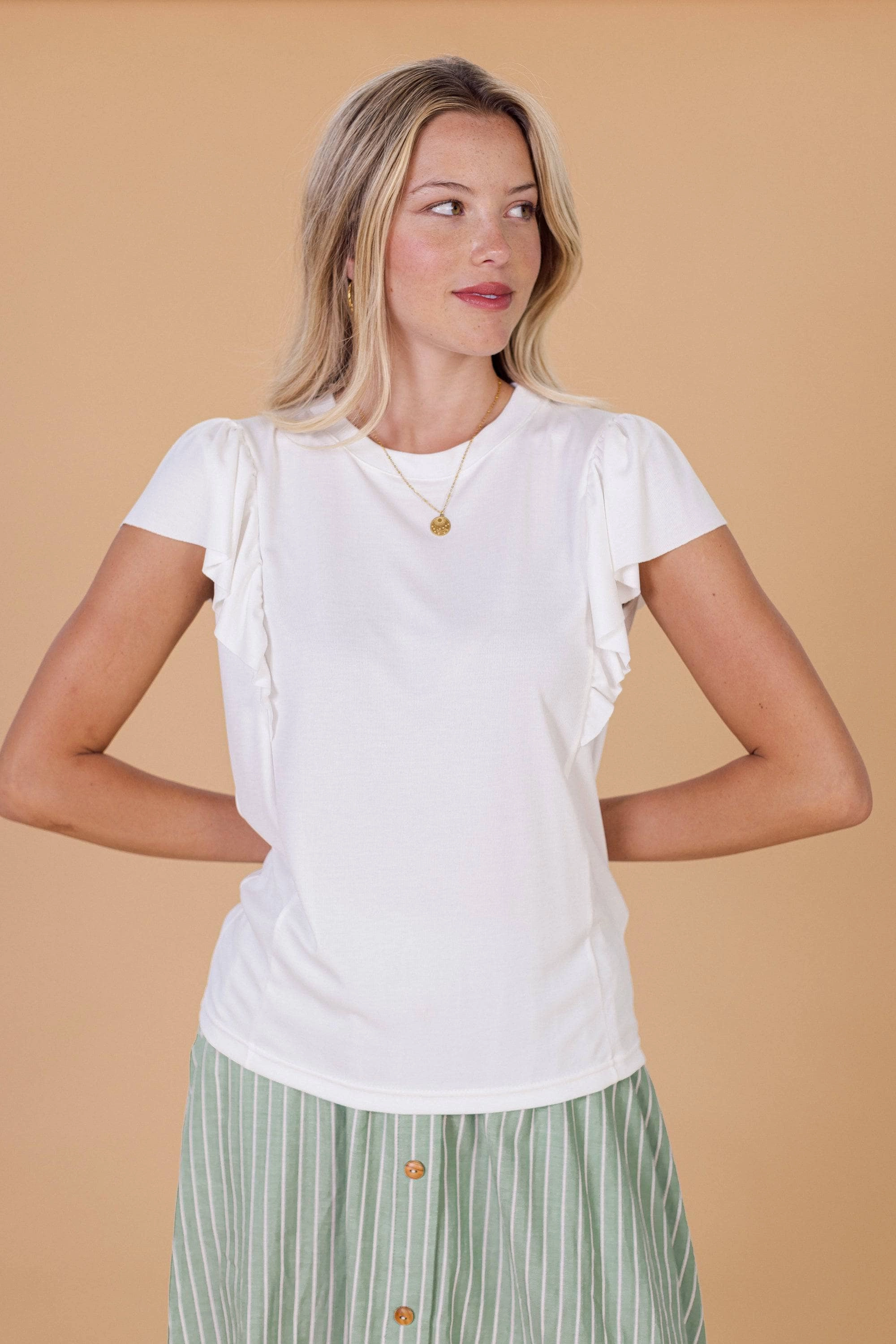 Simple Pullover Bluesign Approved Material Top Raffle White